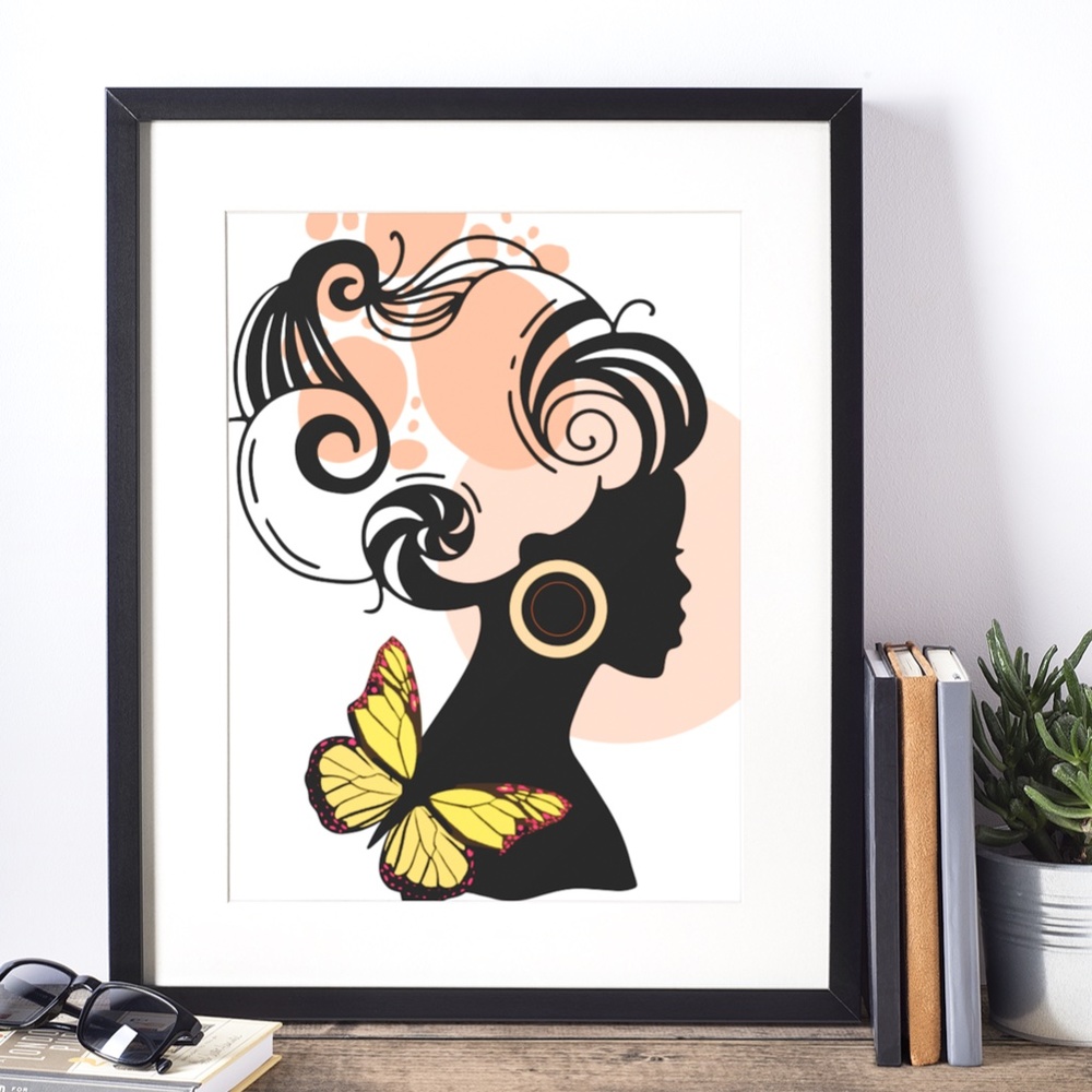 Modern Wall Art Print Tropical Girl Unframed - Picture 3 of 17